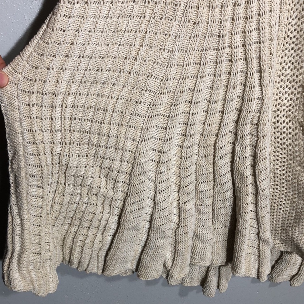 PURA MODA | Women’s Cream L/S Open Front Waterfall Knit Cardigan size XL {NEW} - Picture 7 of 13